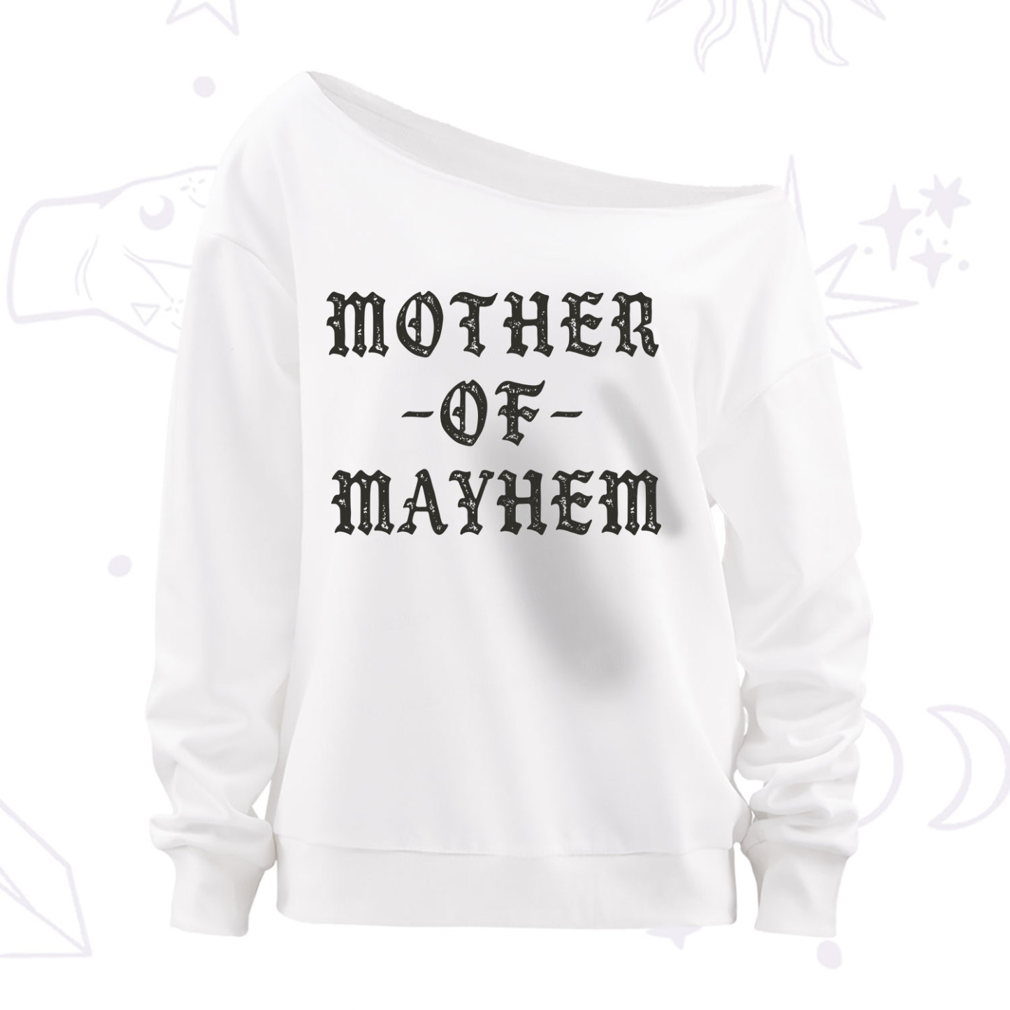 Purplehecate Mother of Mayhem Off The Shoulder Sweatshirt