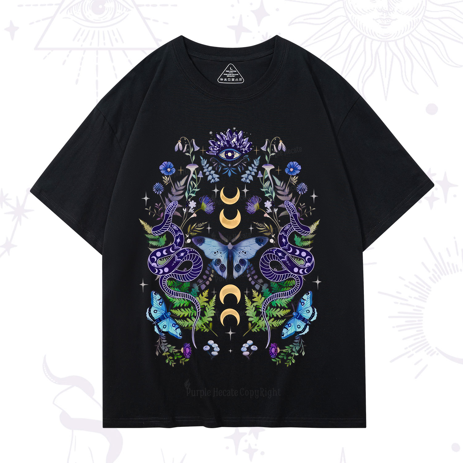 Purplehecate Moon Moth Witchery T-Shirt