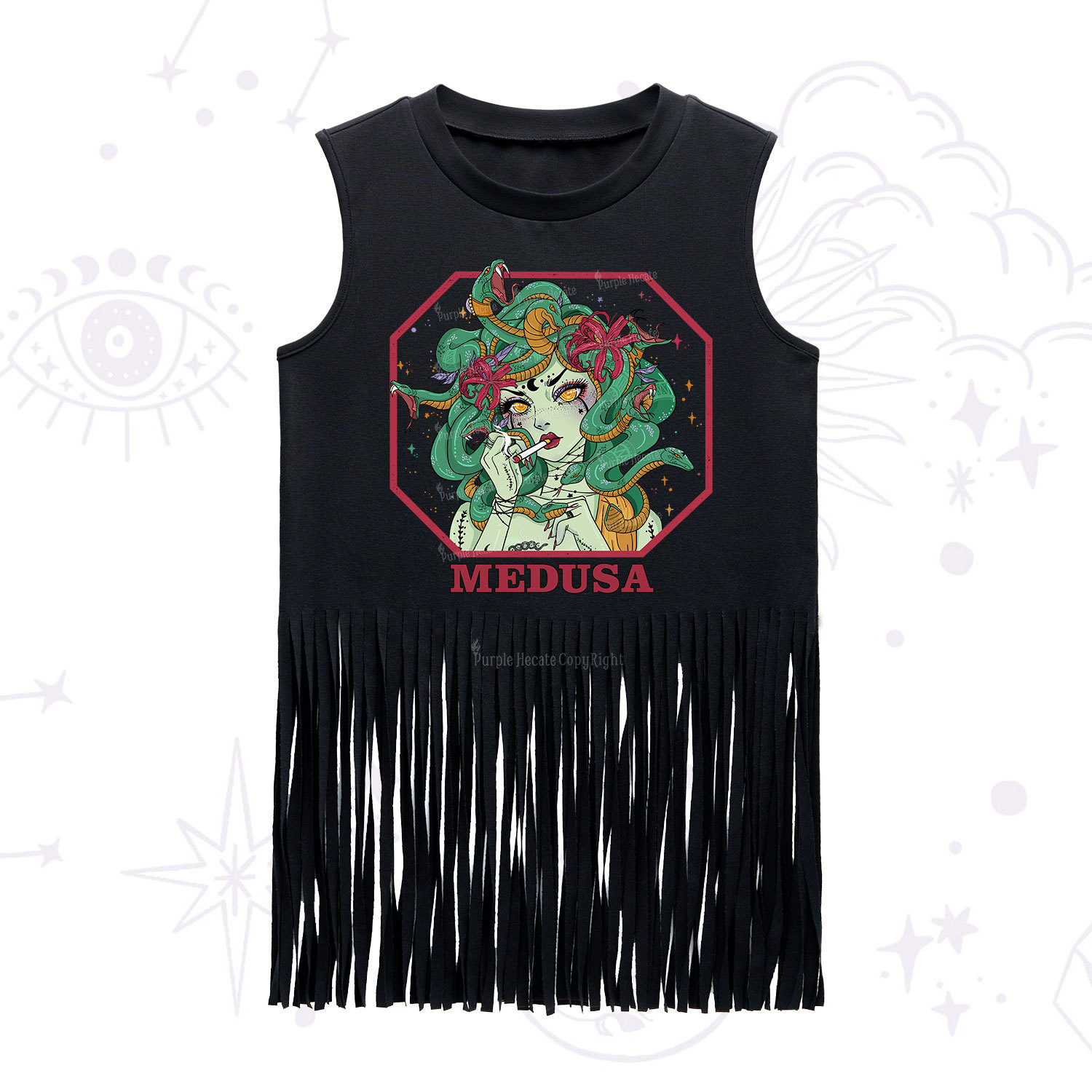 Purplehecate The Greek Goddess Medusa Fringe Tank Top