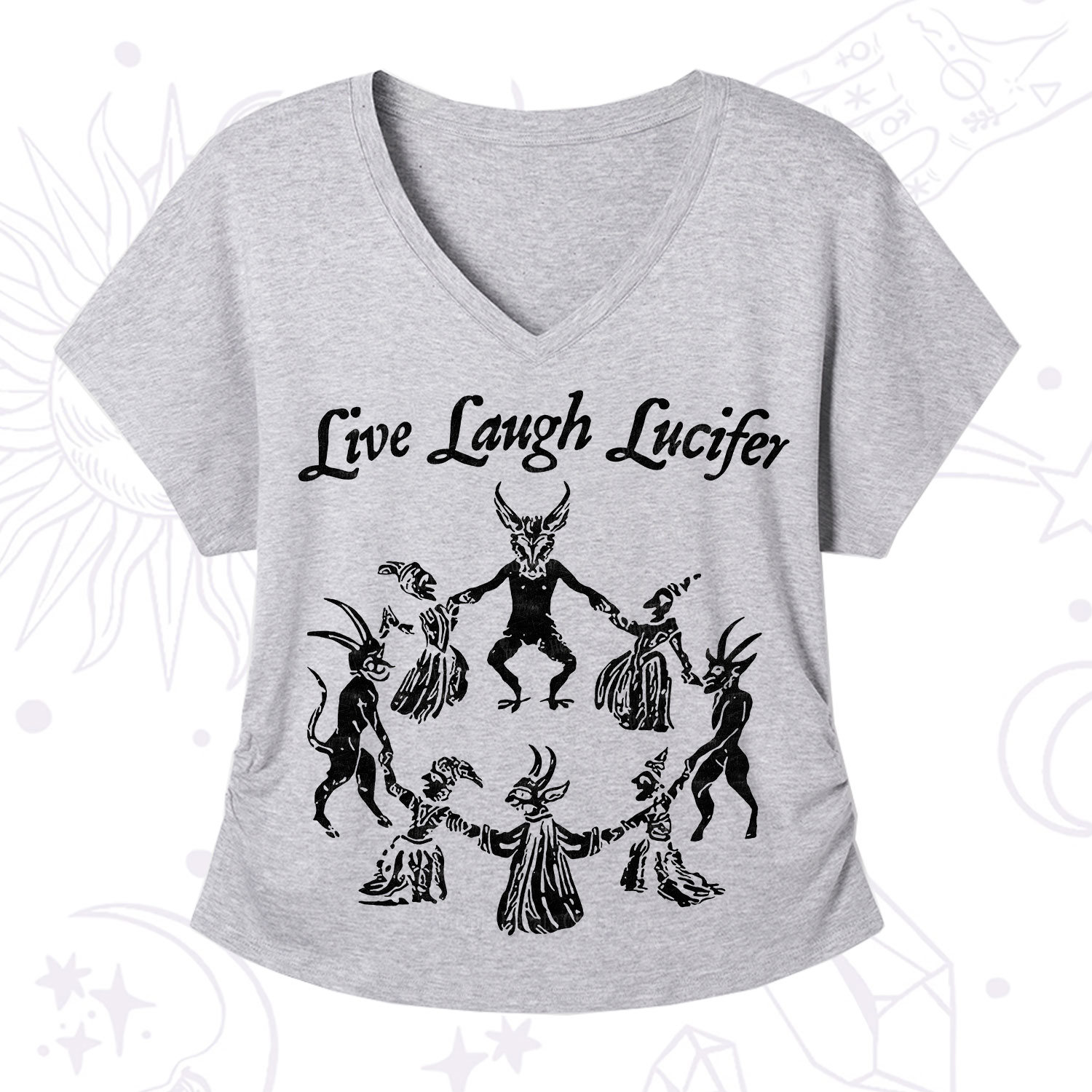 Purplehecate Live Laugh Lucifer V-Neck T-Shirt
