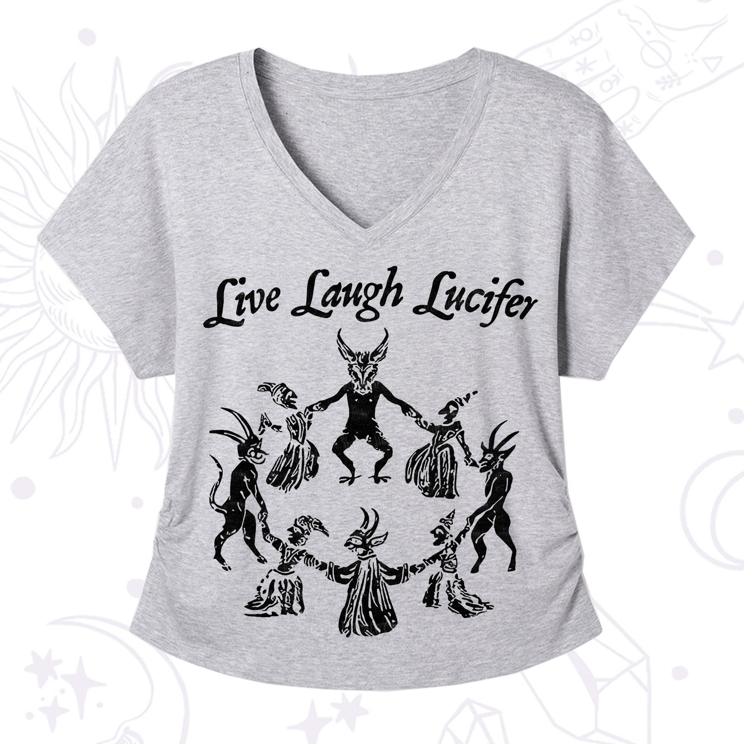 Purplehecate Live Laugh Lucifer V-Neck T-Shirt