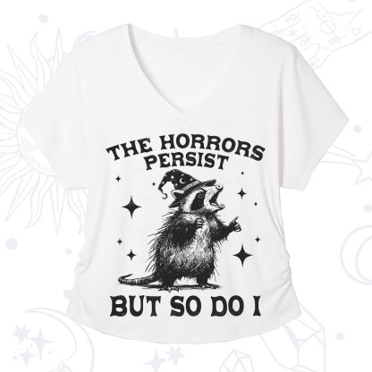 Purplehecate The Horrors Persist But So Do I V-Neck T-Shirt
