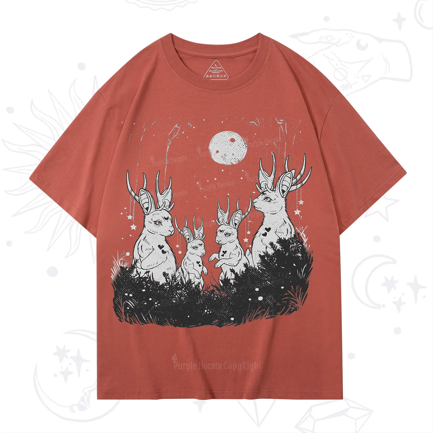 Purplehecate Moonlit Antler Bunny T-Shirt