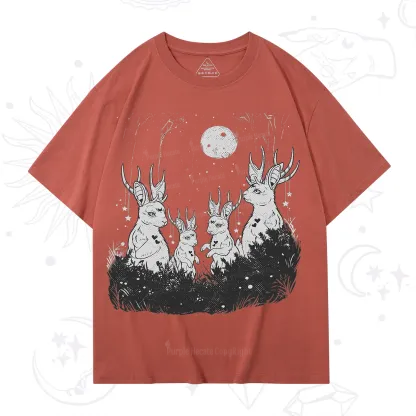 Purplehecate Moonlit Antler Bunny T-Shirt