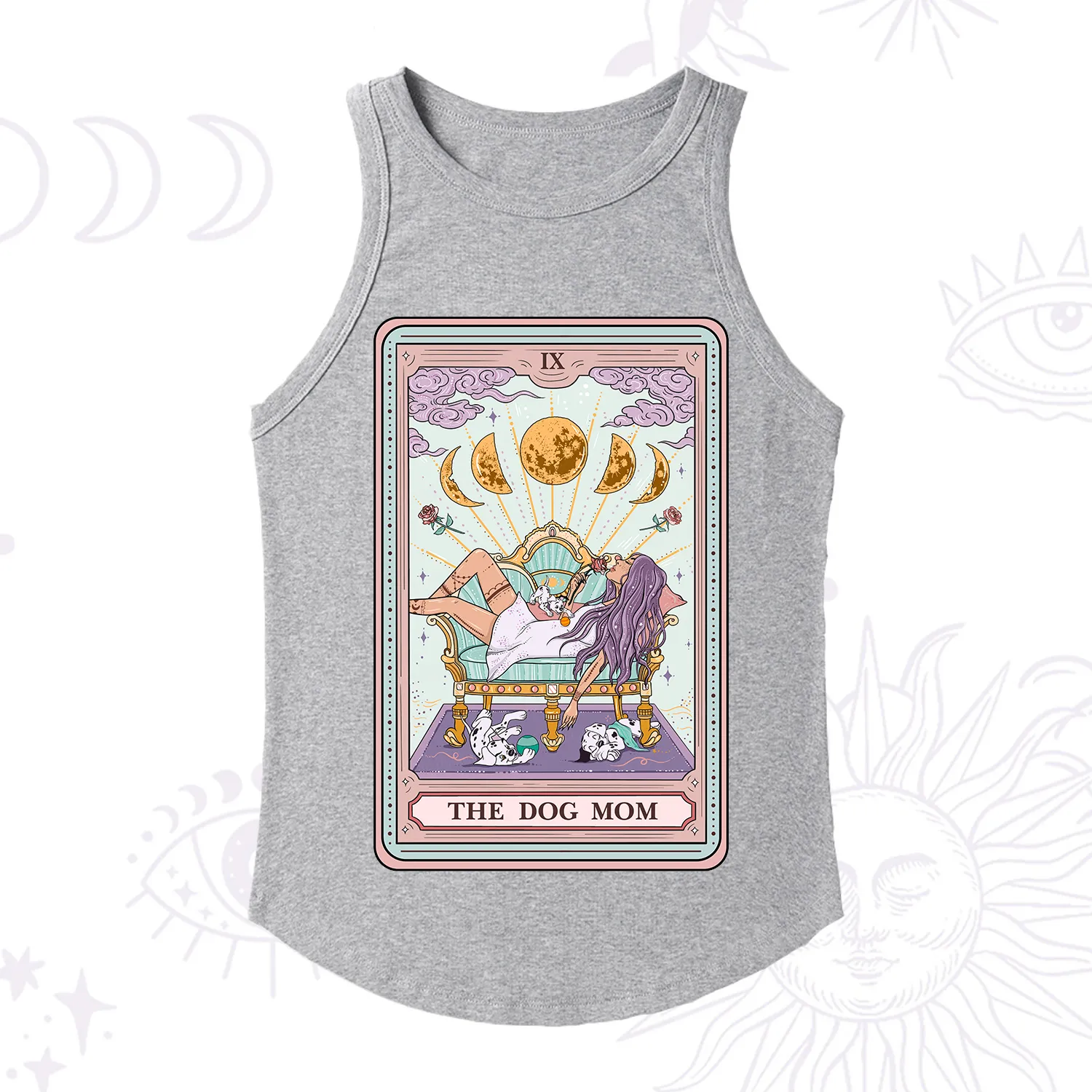 Purplehecate The Dog Mom Tarot Racerback Tank Top