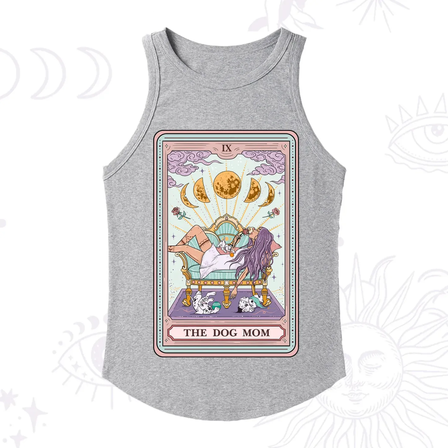 Purplehecate The Dog Mom Tarot Racerback Tank Top