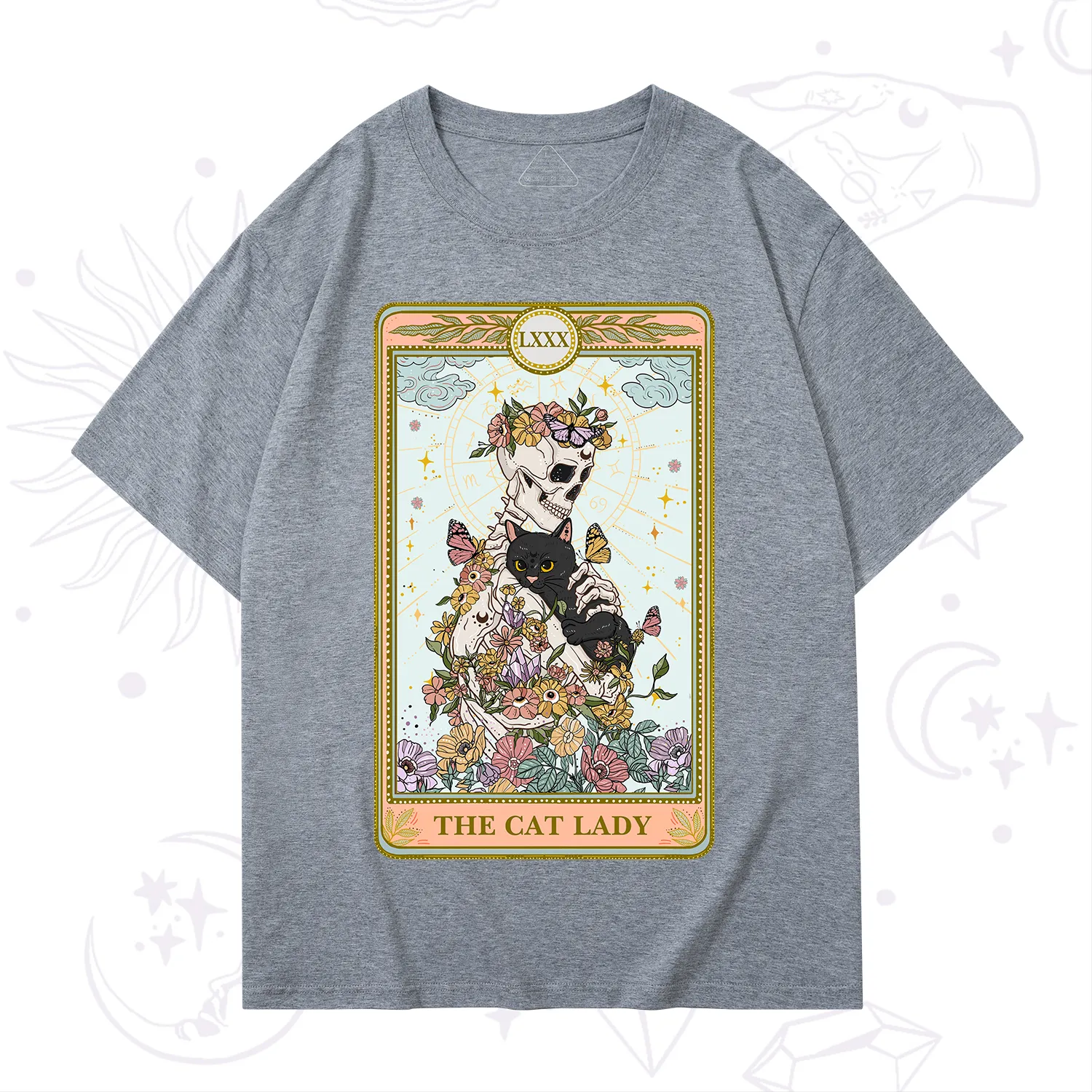 Purplehecate The Cat Lady Skeleton Tarot T-Shirt