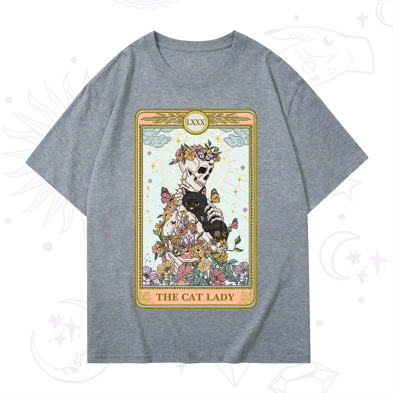 Purplehecate The Cat Lady Skeleton Tarot T-Shirt