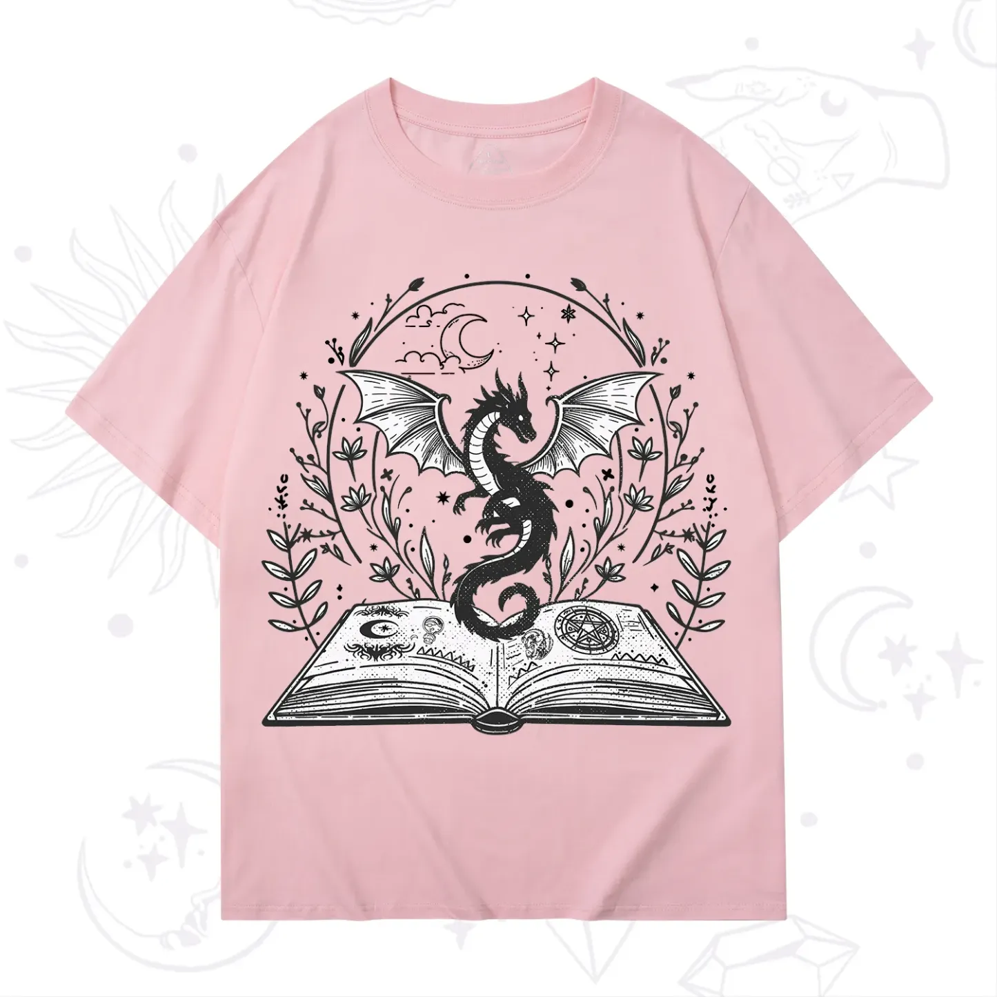 Purplehecate Magical Book Dragon Fantasy T-Shirt