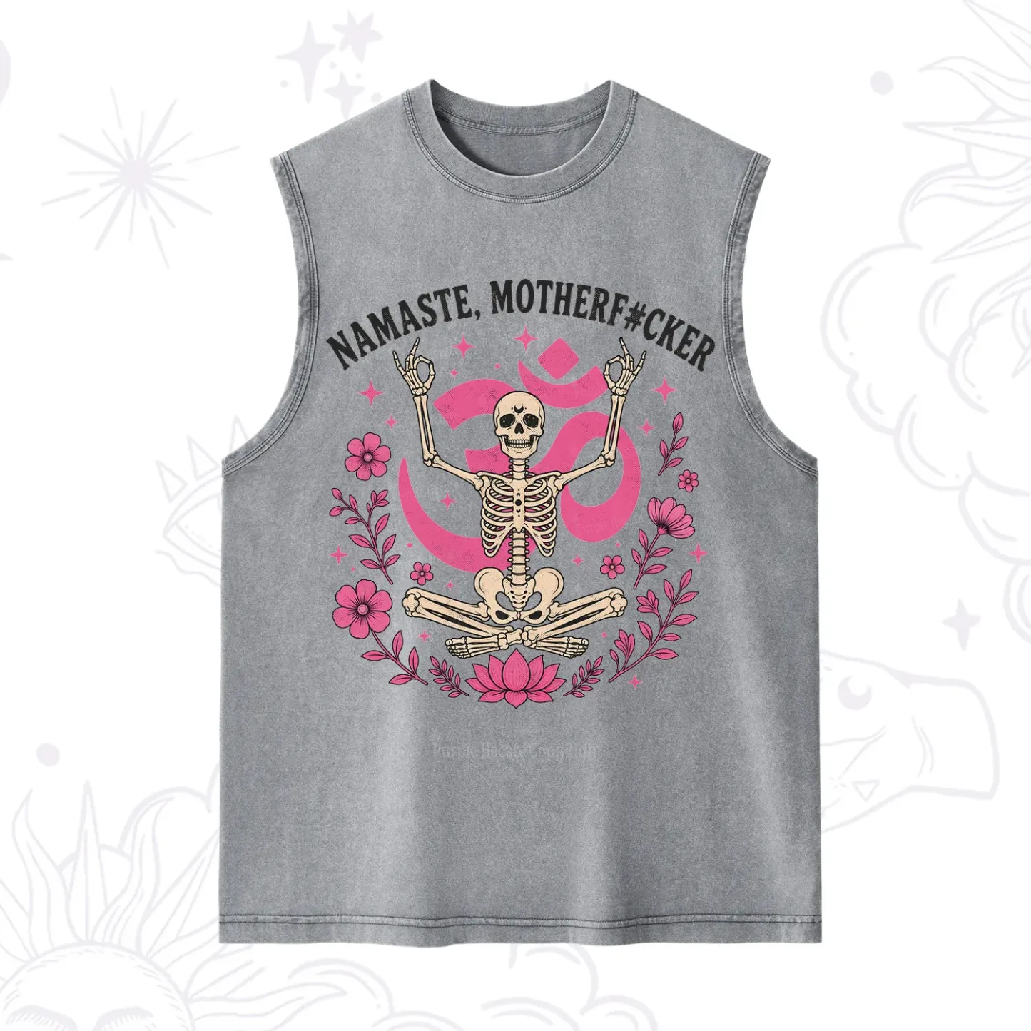 Purplehecate Namaste Motherf*cker Skeleton Washed Tank