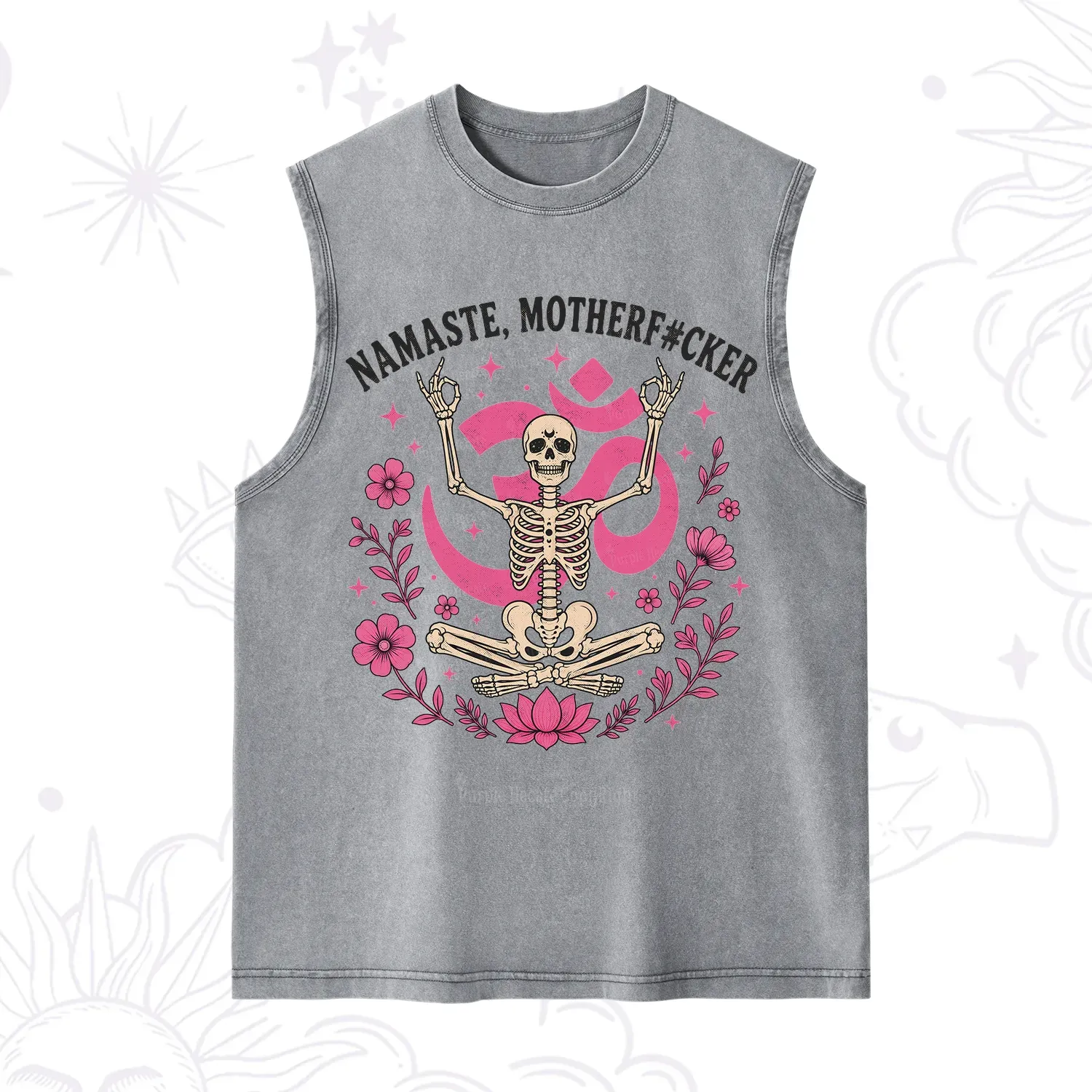 Purplehecate Namaste Motherf*cker Skeleton Washed Tank