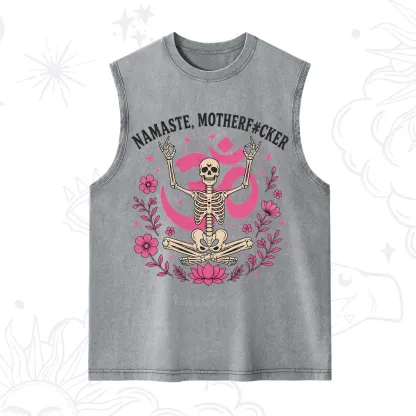Purplehecate Namaste Motherf*cker Skeleton Washed Tank