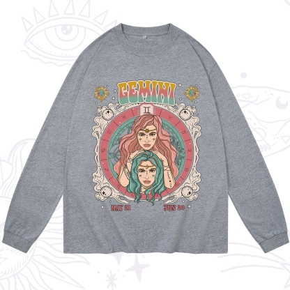 Purplehecate Gemini Cosmic Zodiac Long Sleeve T-Shirt