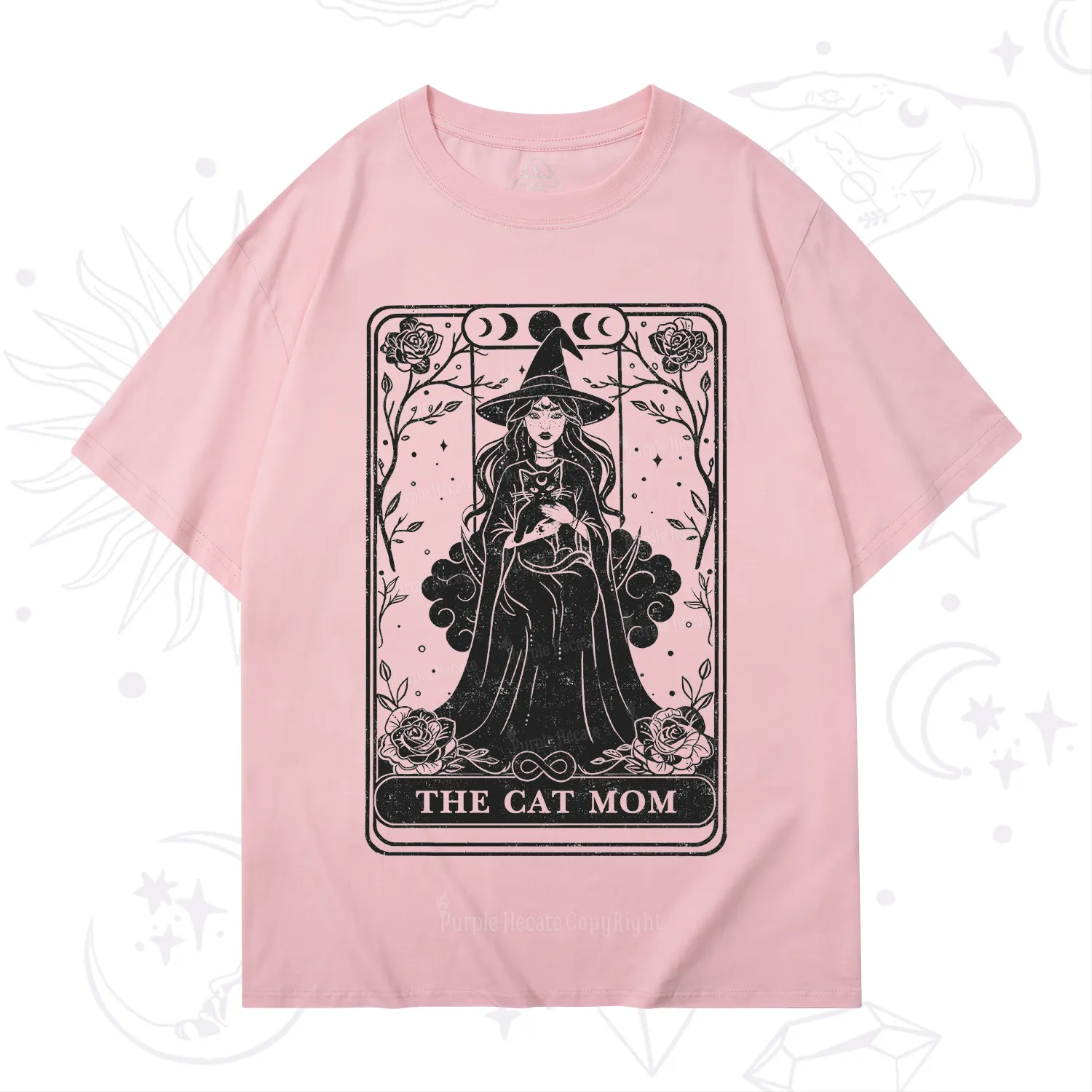 Purplehecate The Witch Cat Mom Tarot T-Shirt