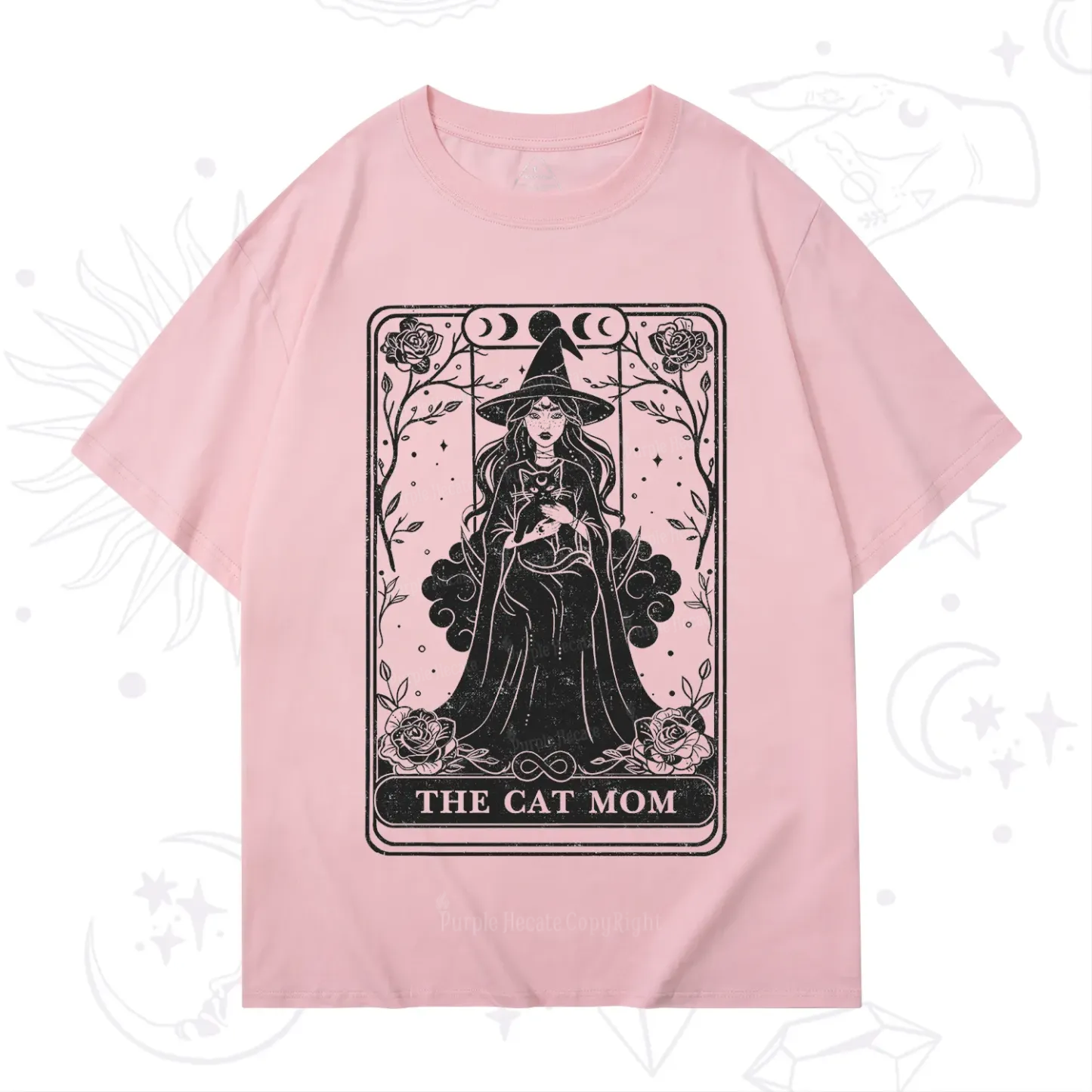 Purplehecate The Witch Cat Mom Tarot T-Shirt