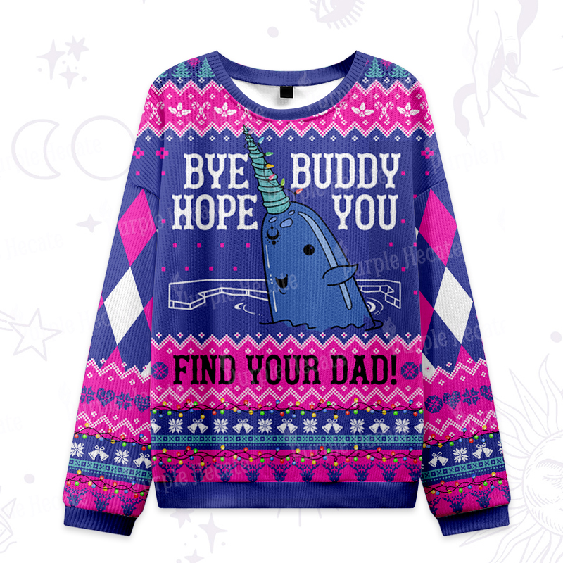 Purplehecate Good Luck Buddy Whale Ugly Christmas Sweatshirts
