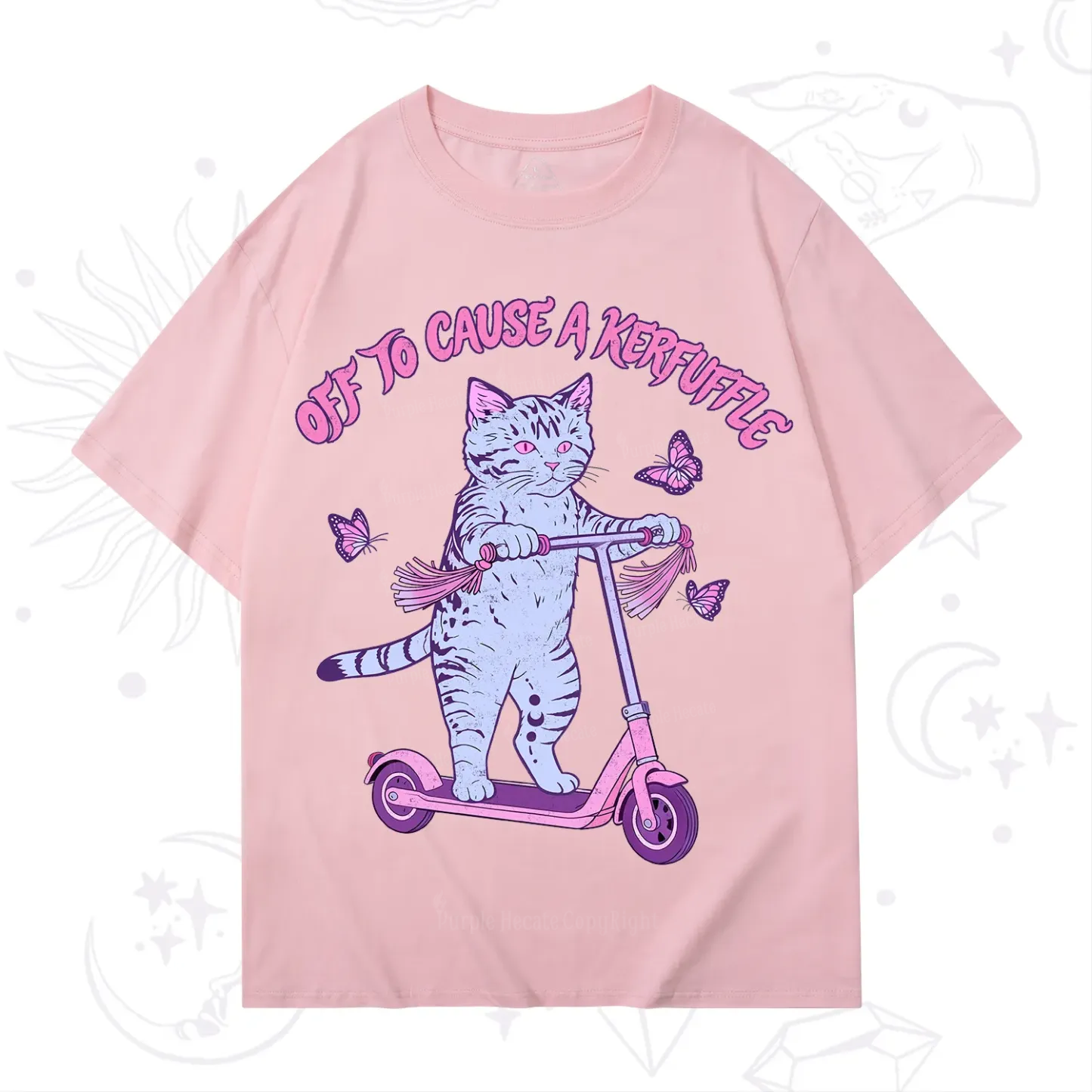 Purplehecate Off To Cause A Kerfuffle Cat T-Shirt