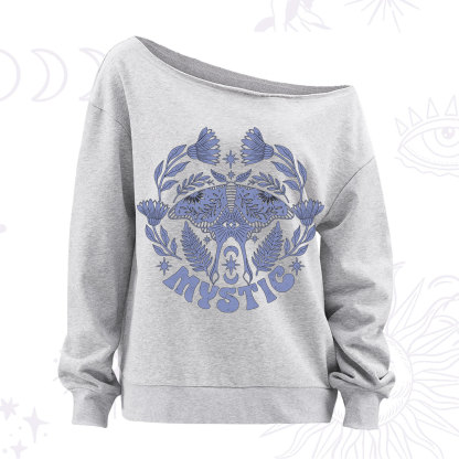 Purplehecate Mystic Moth Off The Shoulder Sweatshirt