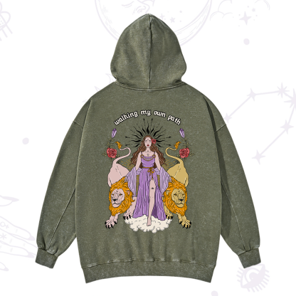 Purplehecate The Goddess Walking My Own Path Washed Hoodie