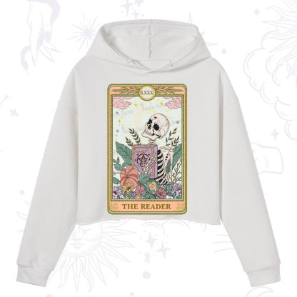 Purplehecate The Reader Occult Tarot Skeleton Crop Hoodie