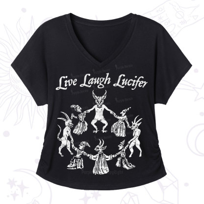Purplehecate Live Laugh Lucifer V-Neck T-Shirt