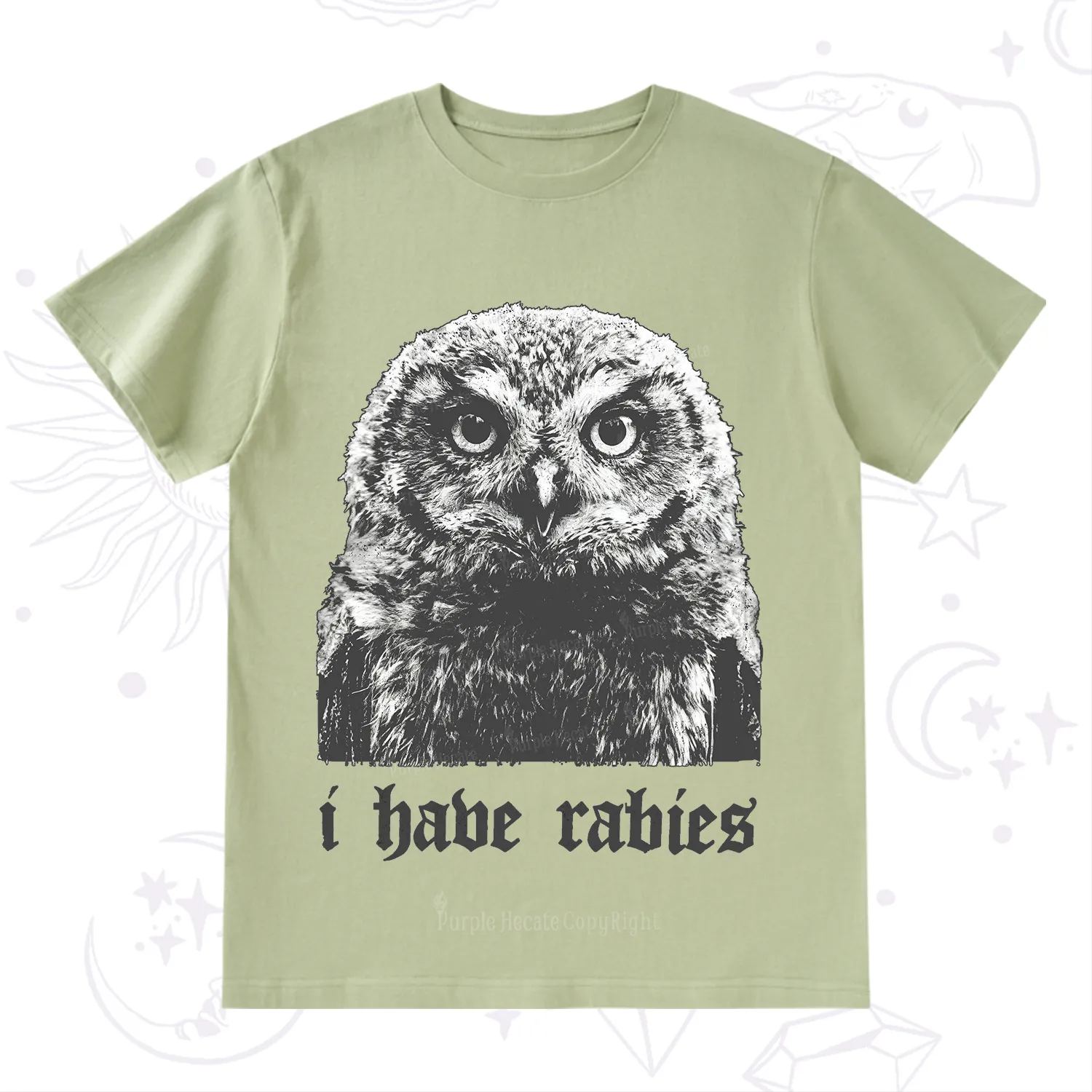 Purplehecate I Have Rabies Owl T-Shirt
