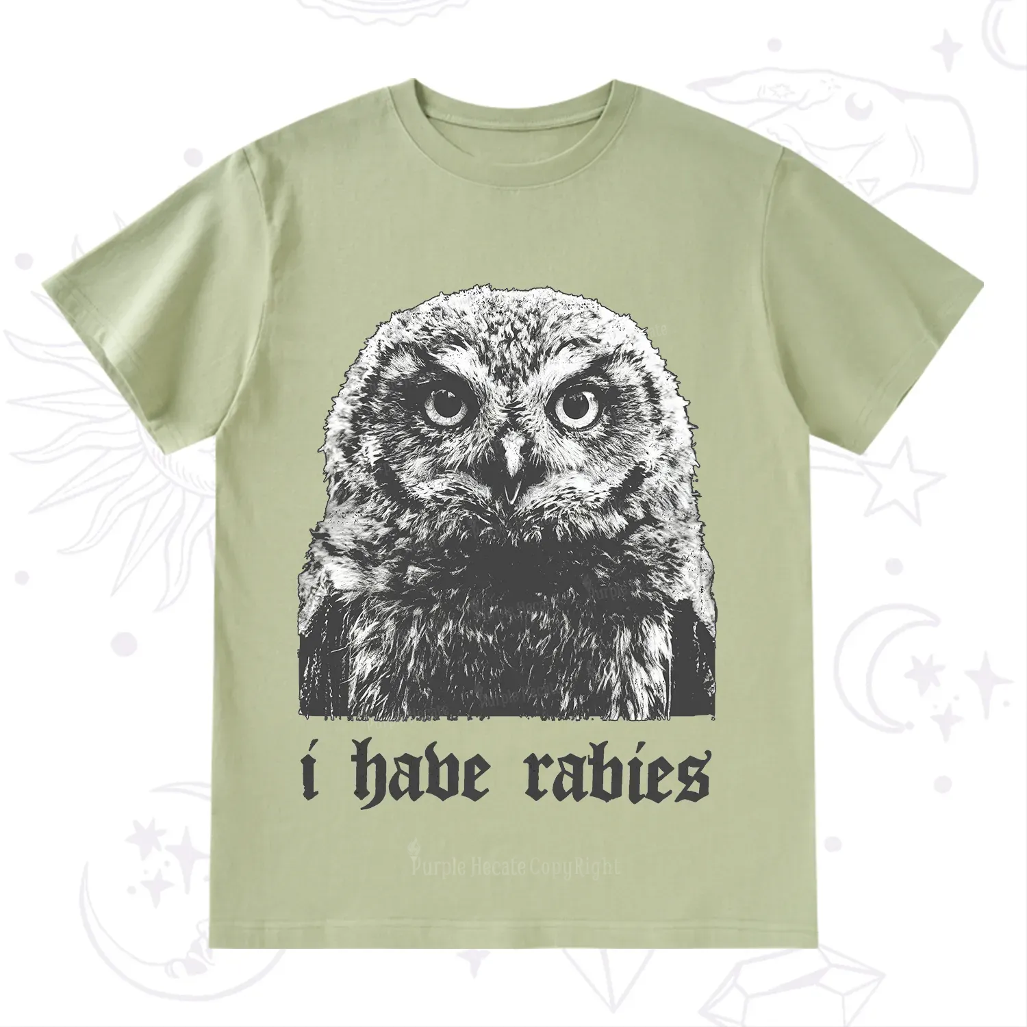 Purplehecate I Have Rabies Owl T-Shirt