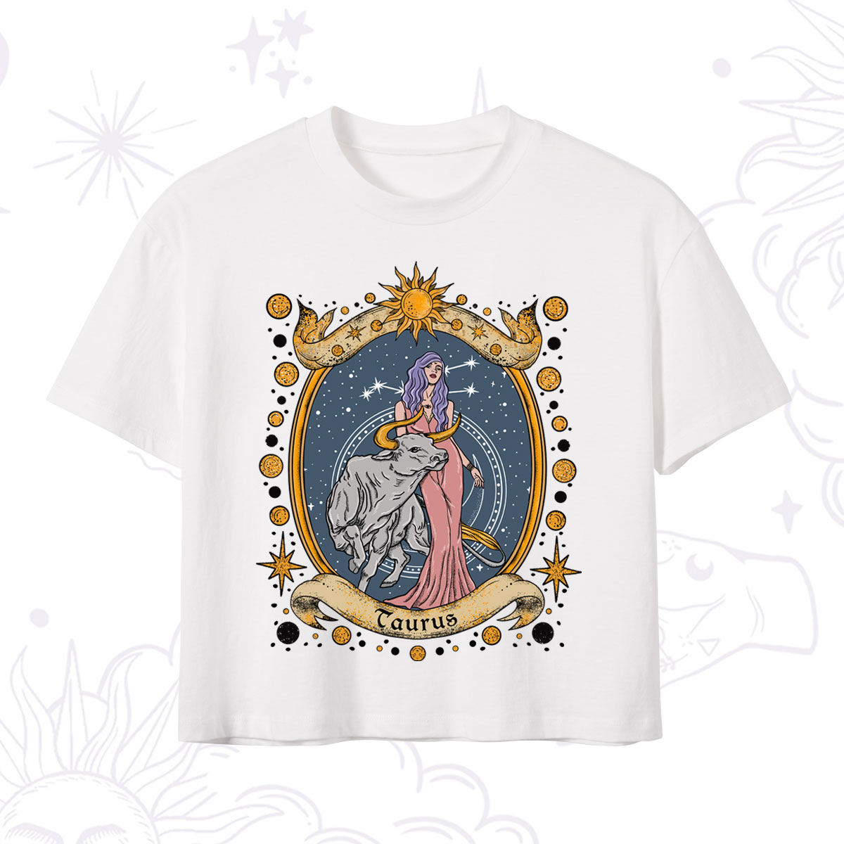 Purplehecate Celestial Taurus Zodiac Crop T-Shirt 