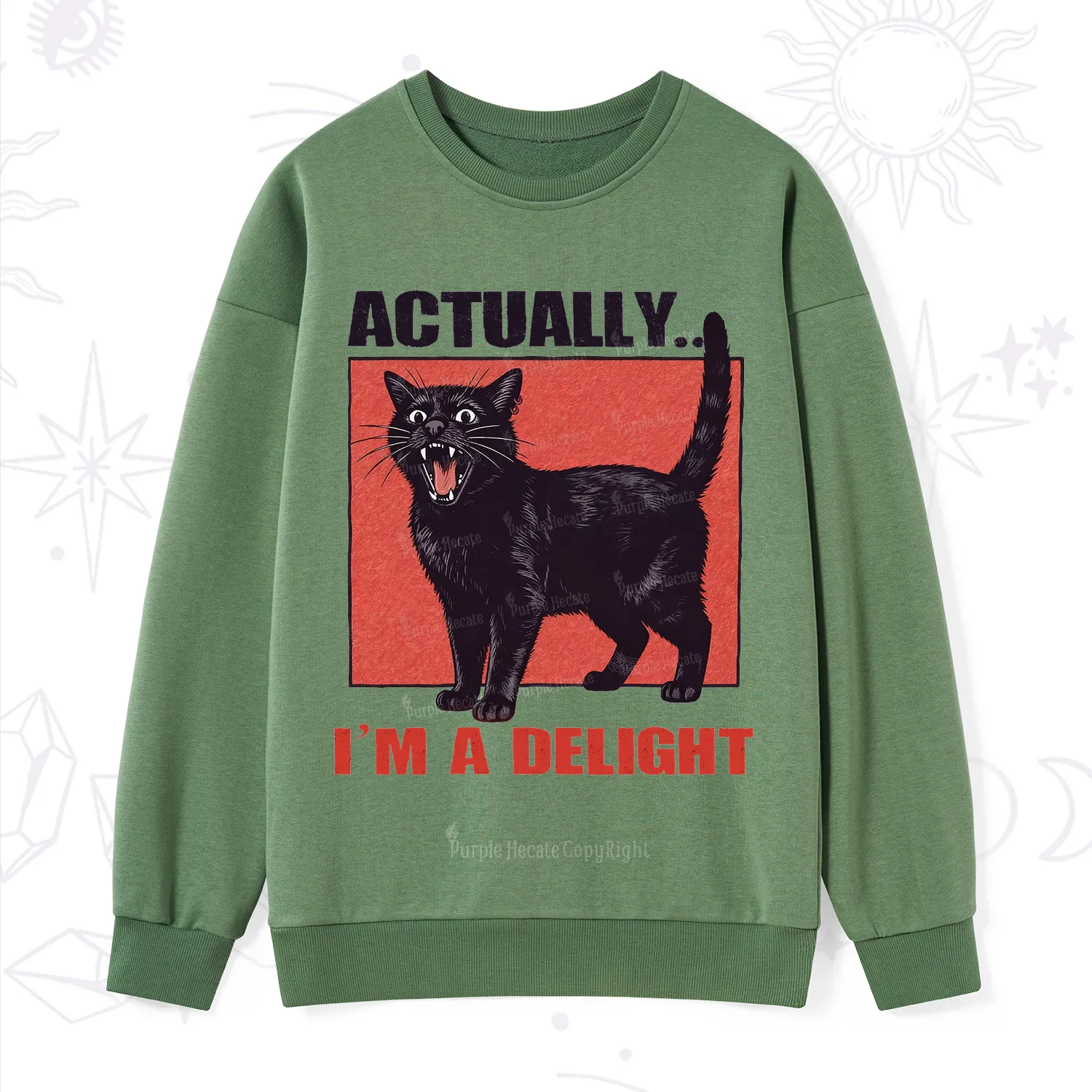 Purplehecate Actually Im a Delight Sweatshirt