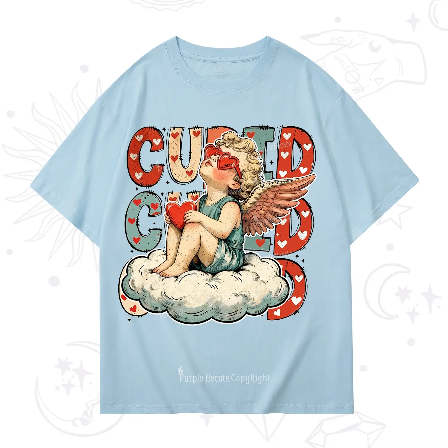 Purplehecate Retro Cupid Vibes Valentine T-Shirt