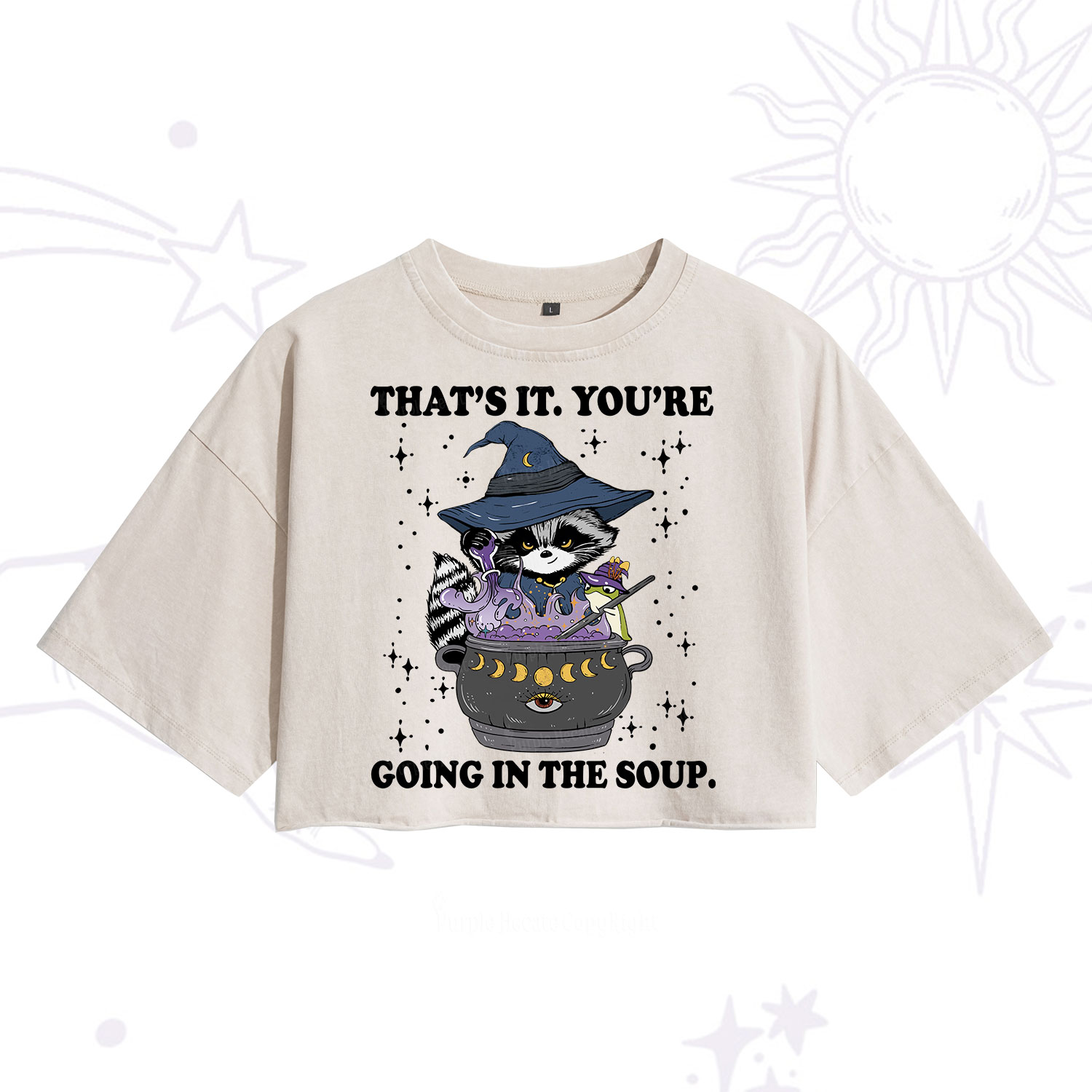 Purplehecate That's It You're Going In The Soup Washed Cropped T-Shirt