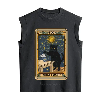 Purplehecate I Do What I Want Cats Vintage Washed Tank