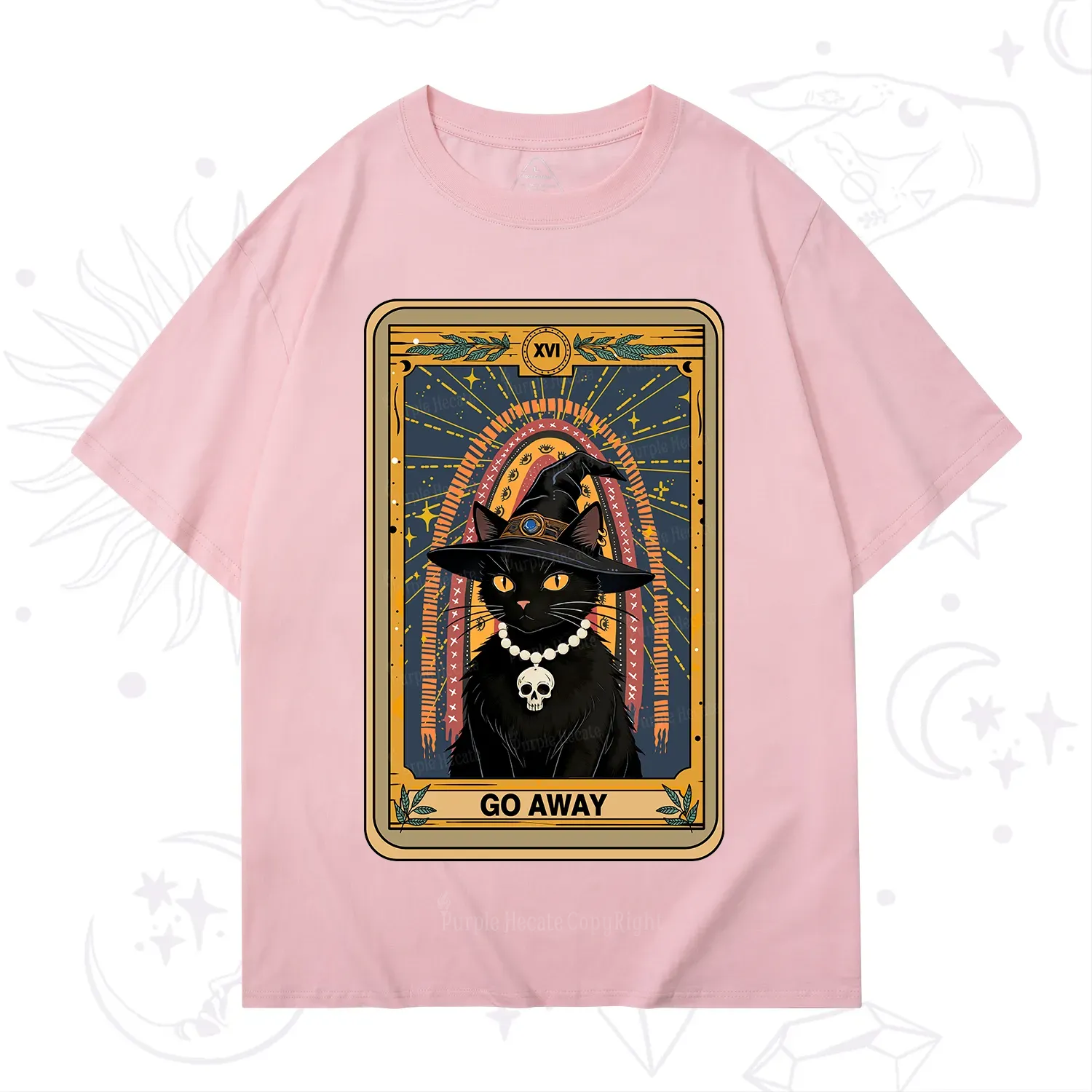 Purplehecate The Go Away Cat Tarot T-Shirt
