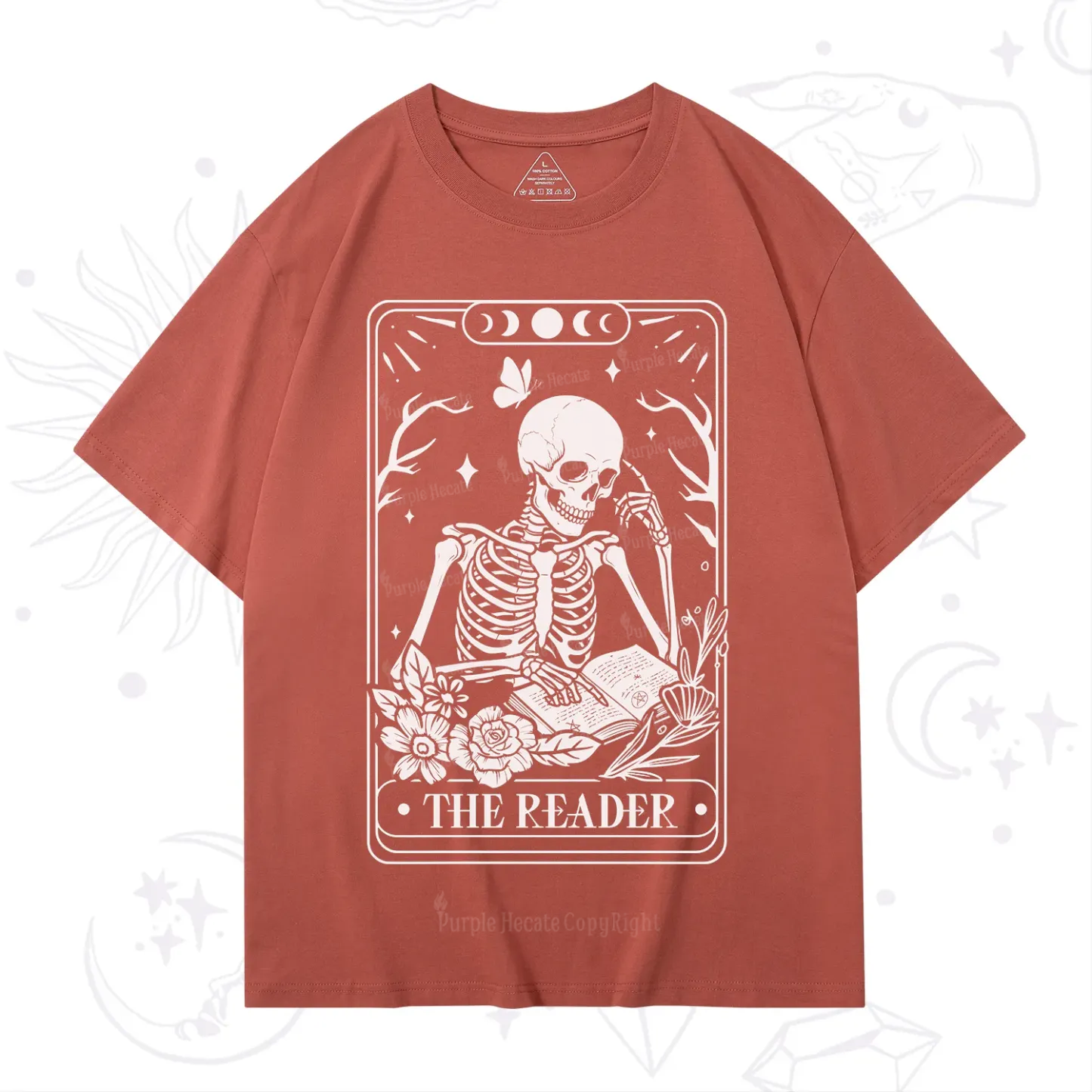 Purplehecate The Reader Tarot Skeleton T-Shirt