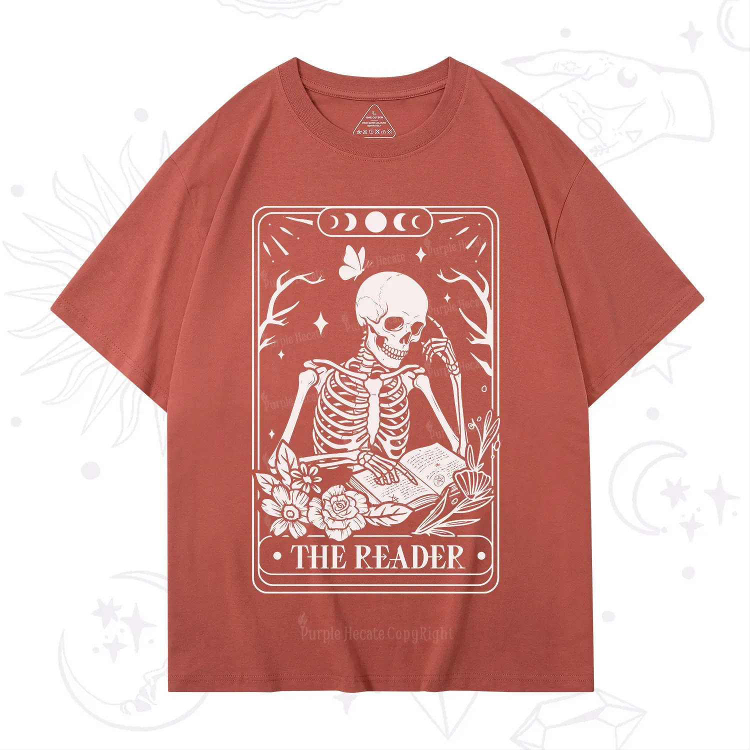 Purplehecate The Reader Tarot Skeleton T-Shirt