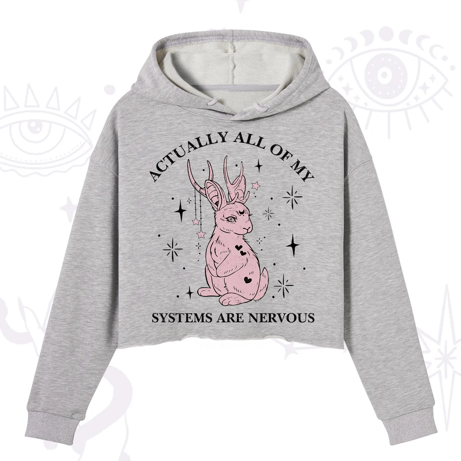 Purplehecate Actually All Of My Systems Are Nervous Crop Hoodie