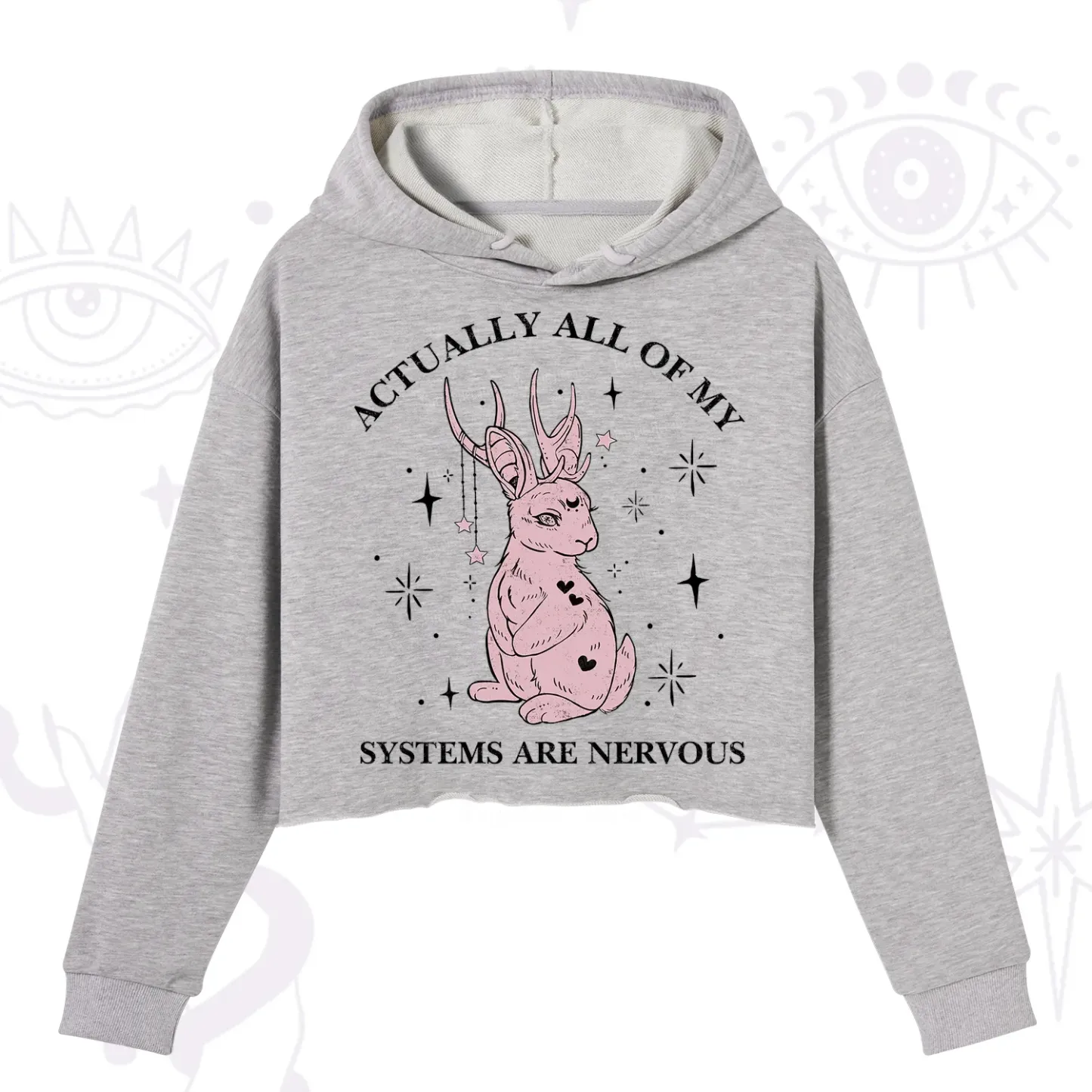 Purplehecate Actually All Of My Systems Are Nervous Crop Hoodie