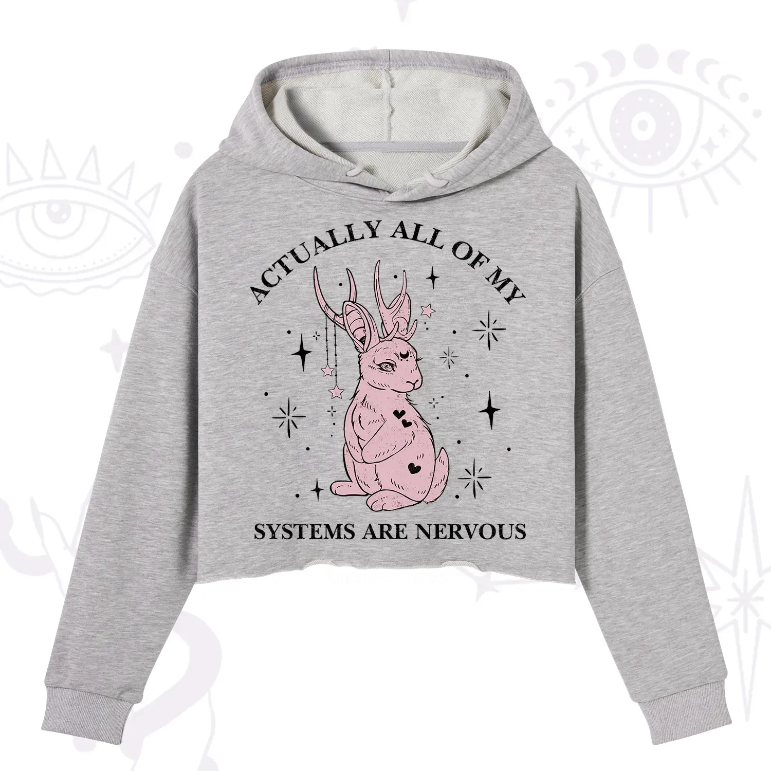 Purplehecate Actually All Of My Systems Are Nervous Crop Hoodie