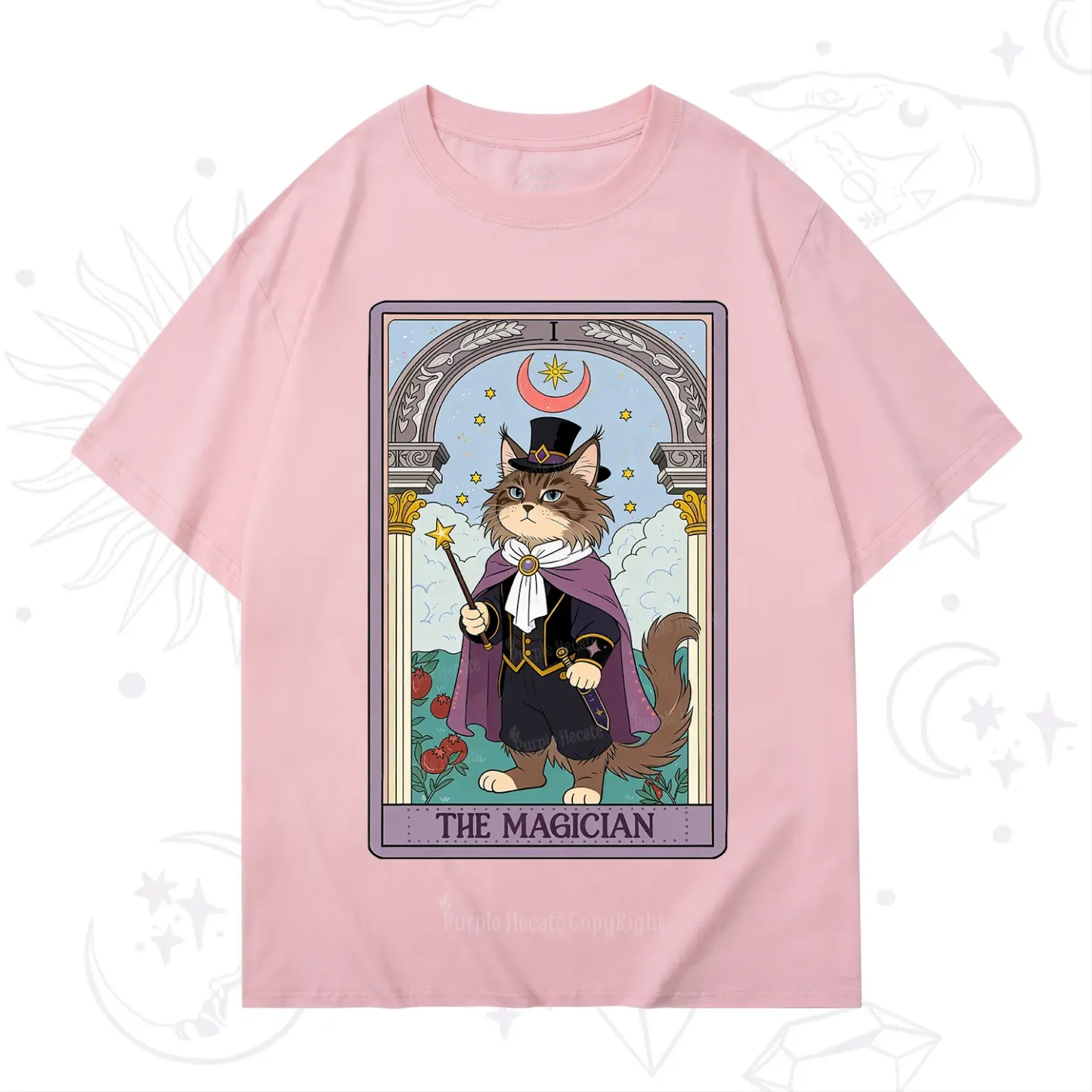 Purplehecate The Magician Cat Tarot T-Shirt