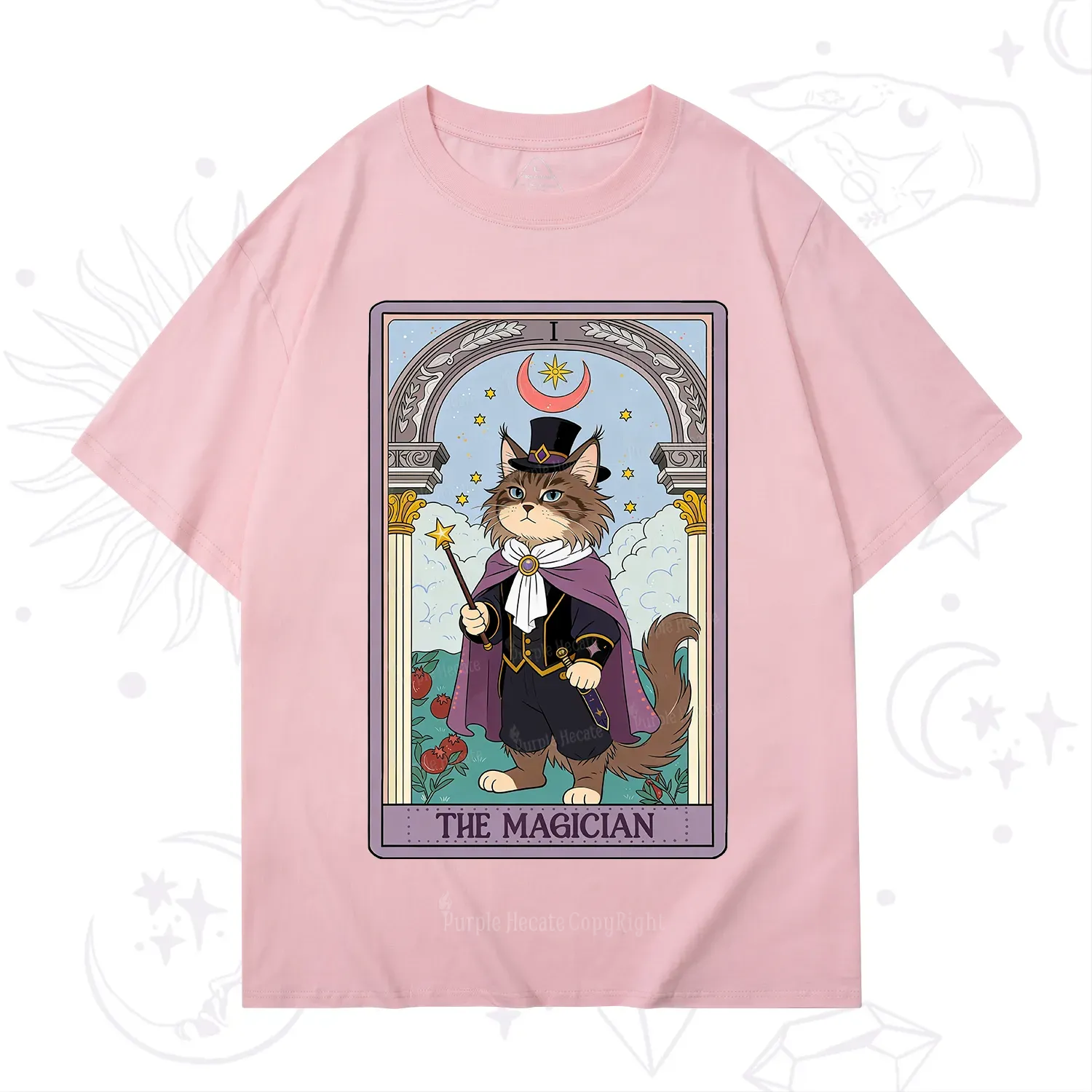 Purplehecate The Magician Cat Tarot T-Shirt