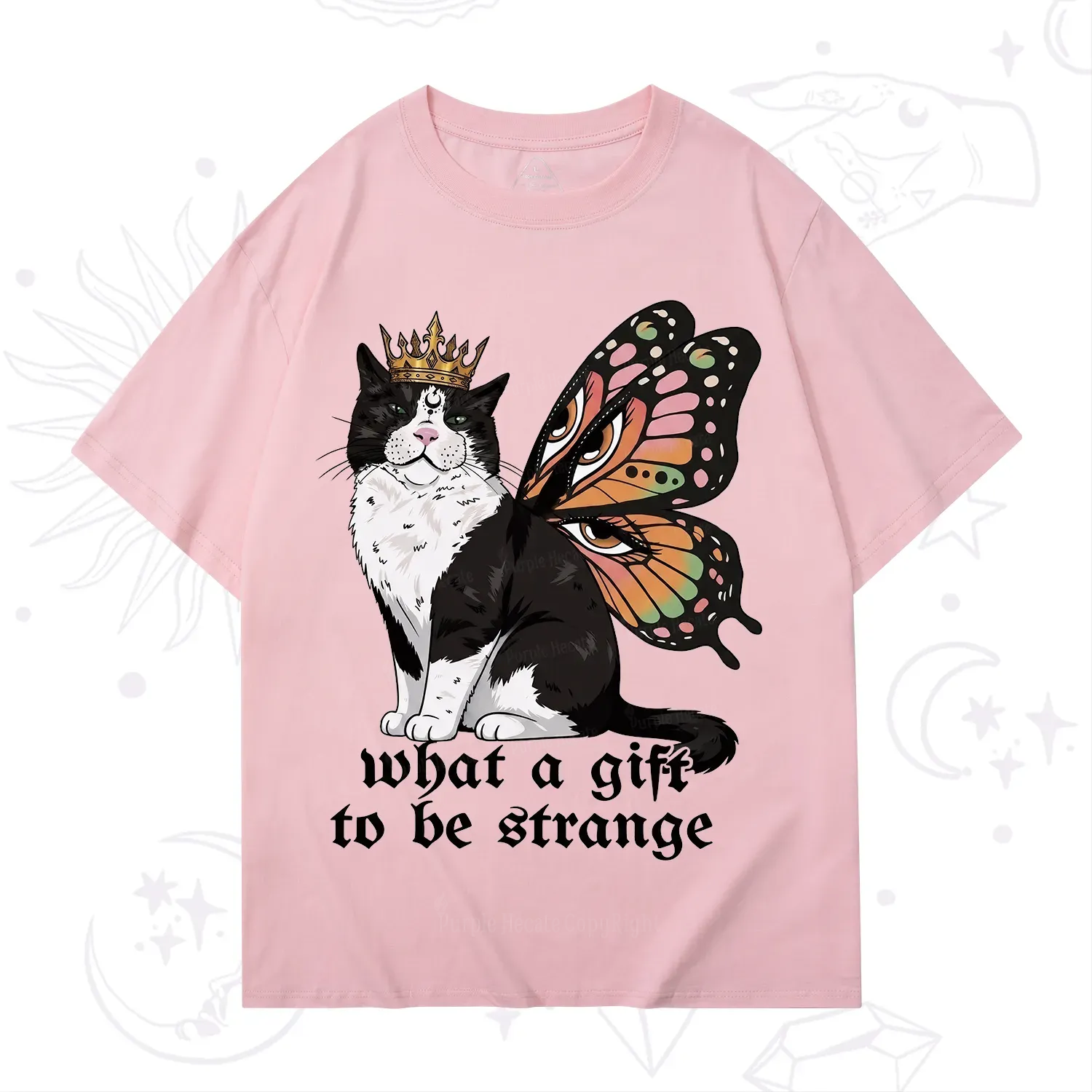 Purplehecate What a Gift to Be Strange Cat T-Shirt
