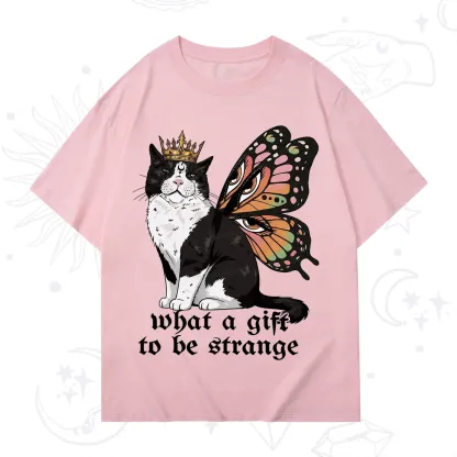 Purplehecate What a Gift to Be Strange Cat T-Shirt