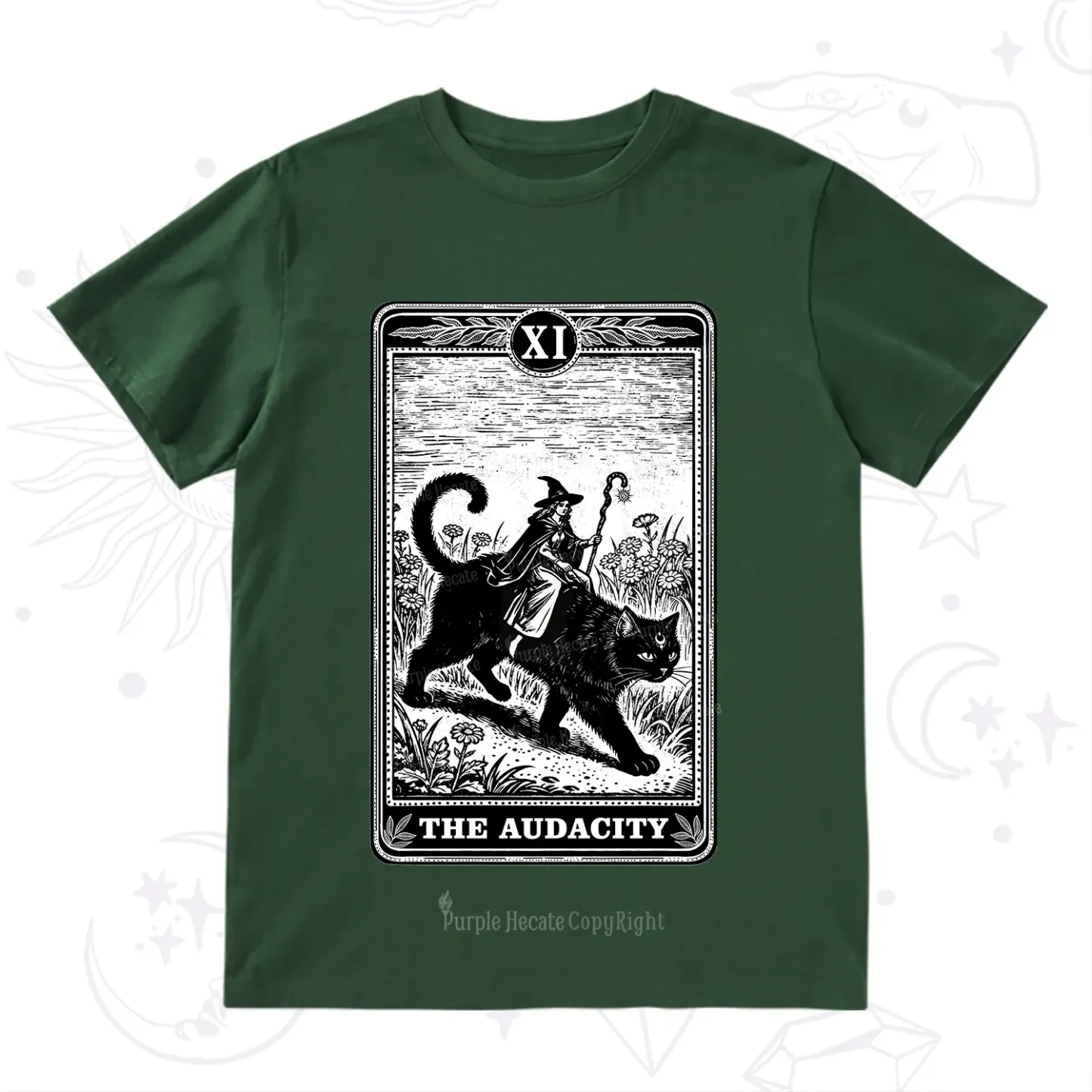 Purplehecate The Audacity Wizard Cat Tarot T-Shirt