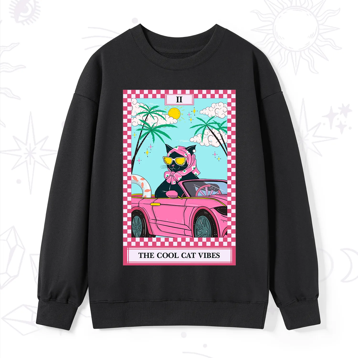 Purplehecate The Cool Cat Vibes Tarot Sweatshirt