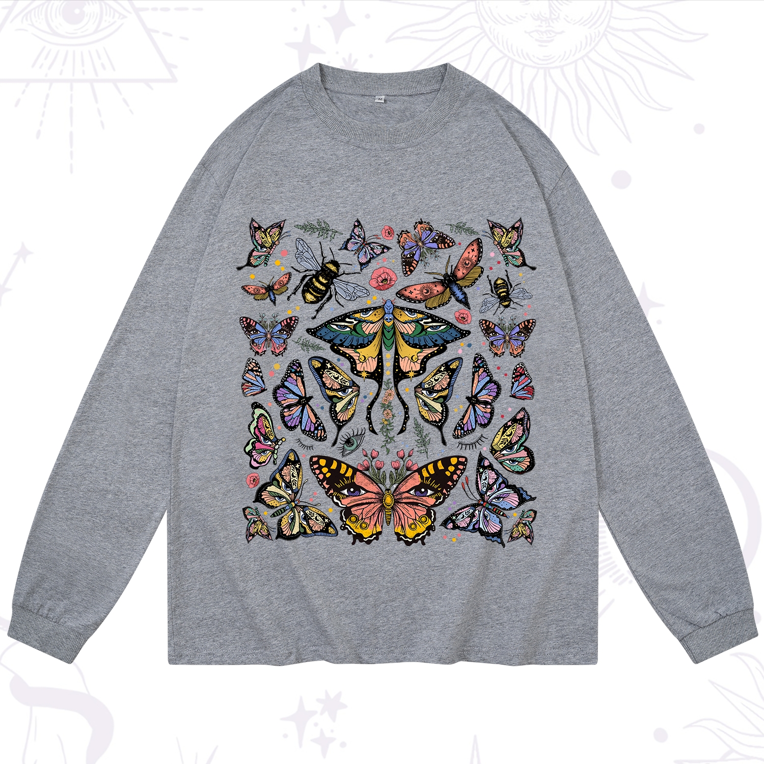 Purplehecate Mystical Butterfly & Moth Long Sleeve T-Shirt