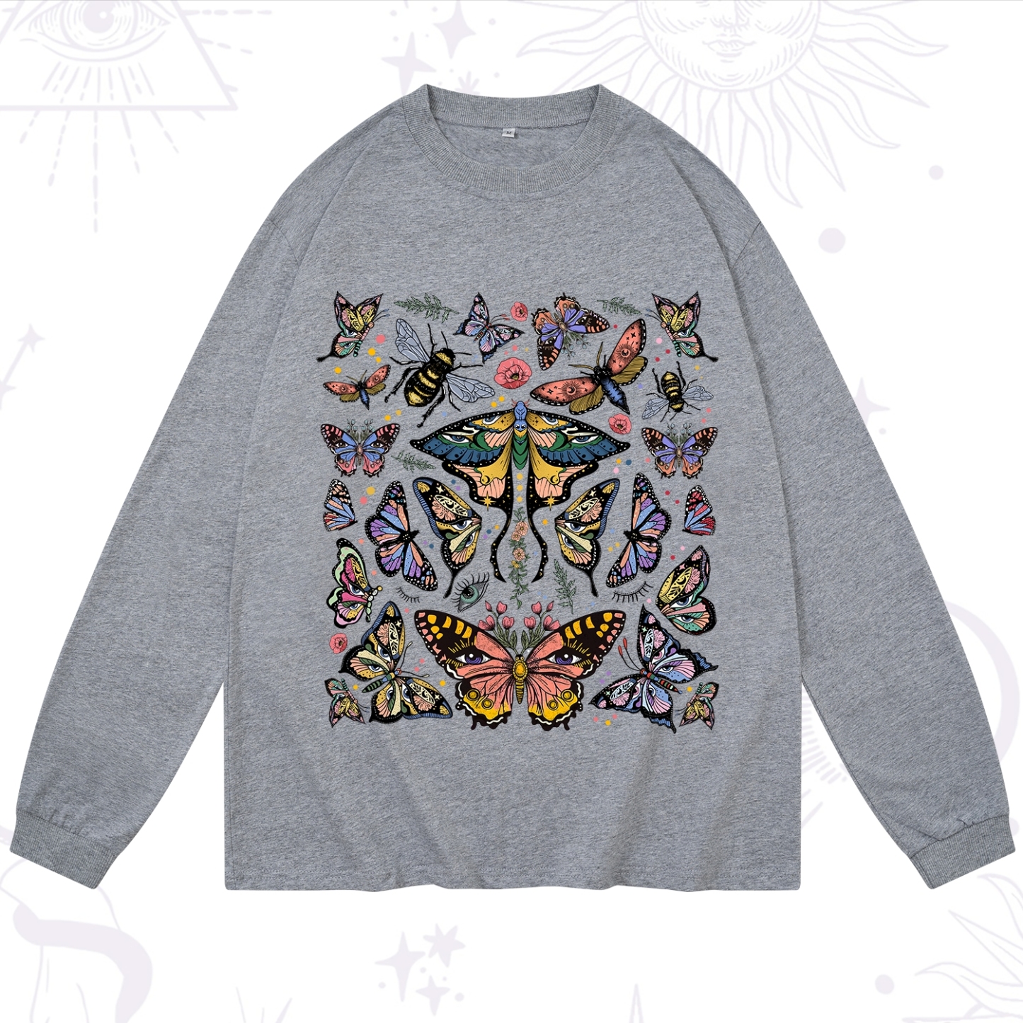 Purplehecate Mystical Butterfly & Moth Long Sleeve T-Shirt