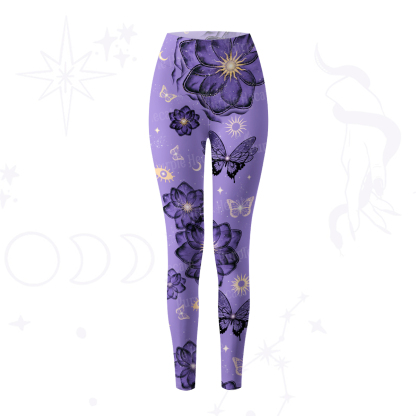 Purplehecate Moonlit Petals and Wings Yoga Pants