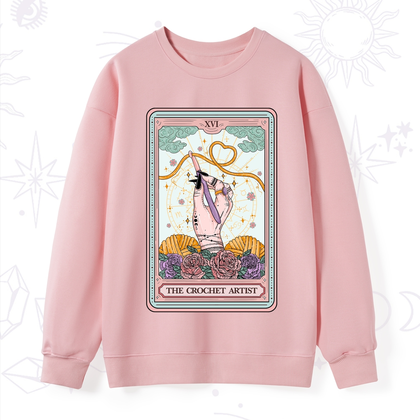 Purplehecate The Crochet Artist Tarot Card Sweatshirt