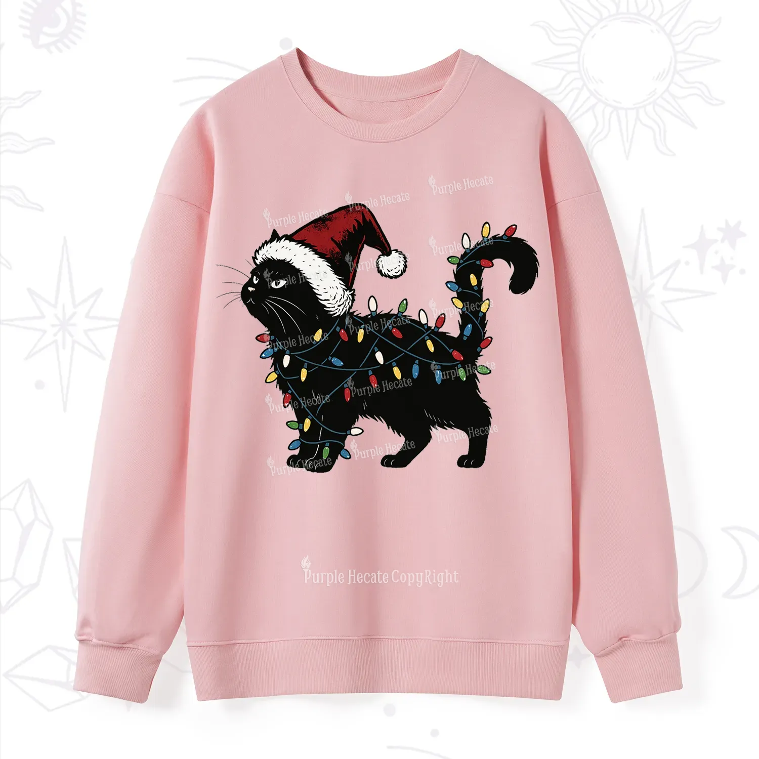 Purplehecate Cute Cat Christmas Sweatshirt