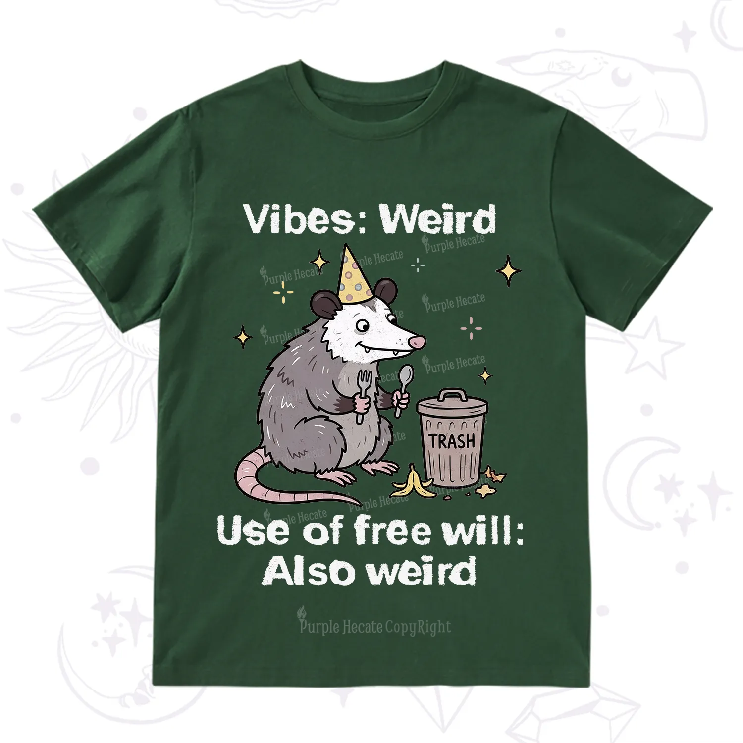 Purplehecate Weird Vibes Only Opossum T-Shirt